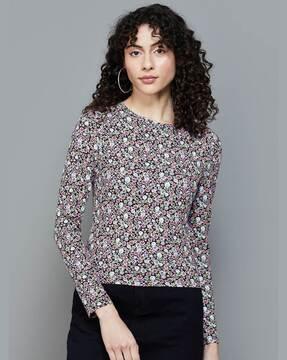 women floral print regular fit top