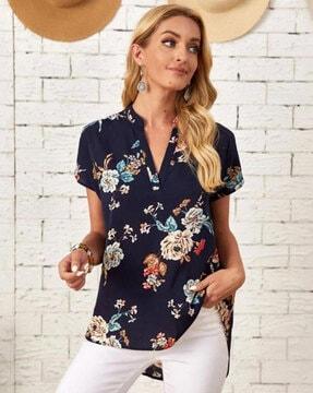 women floral print regular fit top