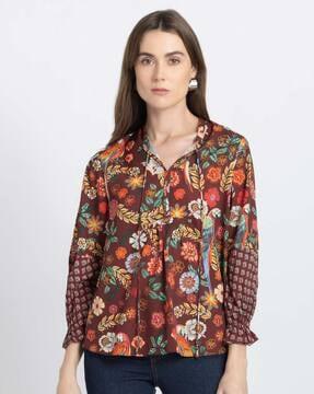 women floral print regular fit top