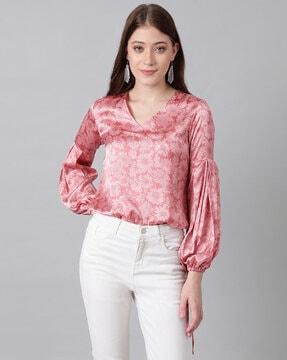 women floral print regular fit top