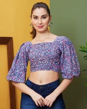 women floral print regular fit top