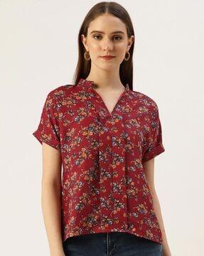 women floral print regular fit top