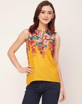 women floral print regular fit top