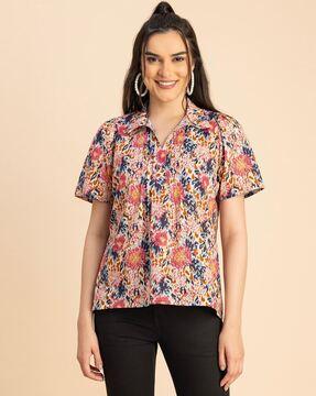 women floral print regular fit top