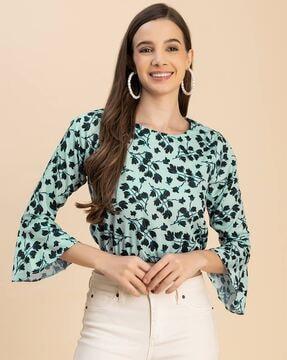 women floral print regular fit top