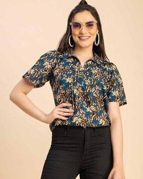 women floral print regular fit top