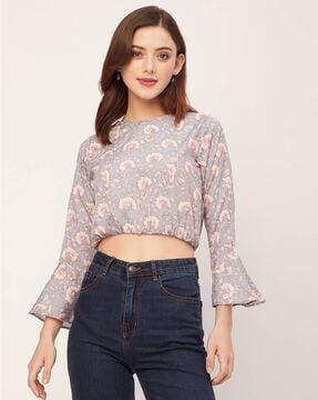 women floral print regular fit top