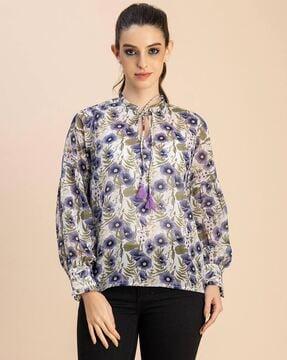 women floral print regular fit top