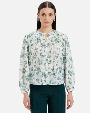 women floral print regular fit top