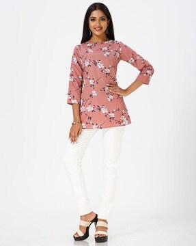 women floral print regular fit top