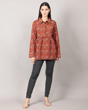 women floral print regular fit top