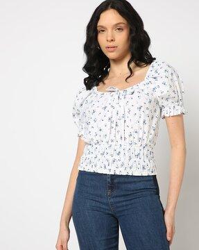 women floral print regular fit top