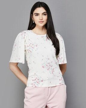 women floral print regular fit top