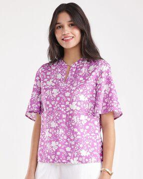 women floral print regular fit top