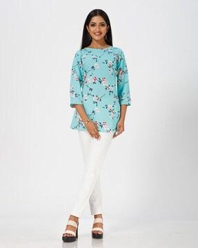 women floral print regular fit top