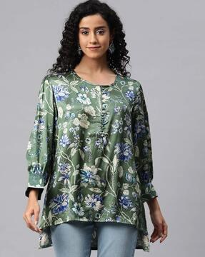 women floral print regular fit top