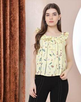 women floral print regular fit top