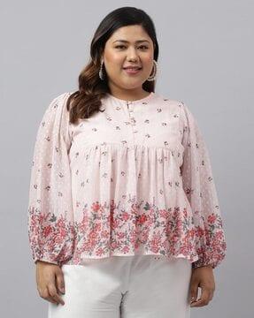 women floral print regular fit top