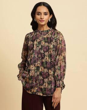 women floral print regular fit top