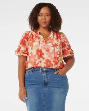 women floral print regular fit top