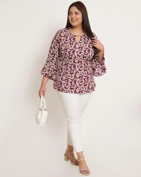 women floral print regular fit top