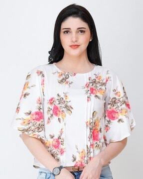 women floral print regular fit top