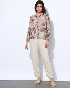 women floral print regular fit top