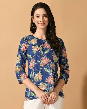 women floral print regular fit tunic