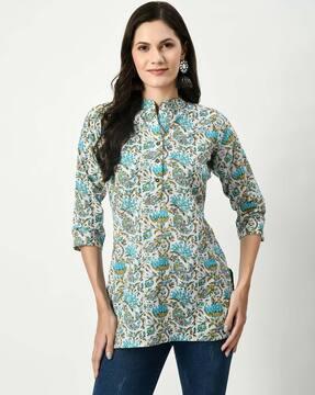 women floral print regular fit tunic