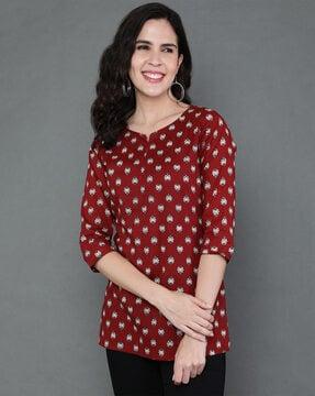 women floral print regular fit tunic