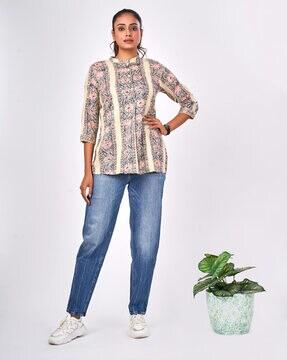 women floral print regular fit tunic