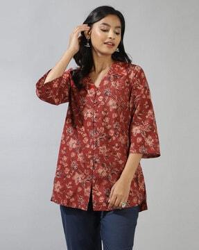 women floral print regular fit tunic