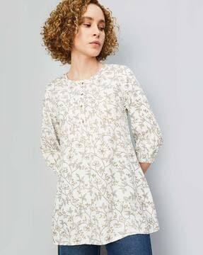 women floral print regular fit tunic