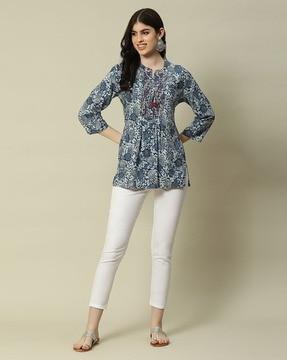 women floral print regular fit tunic