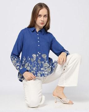 women floral print regular fit tunic