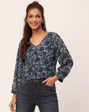 women floral print reguler fit shirt