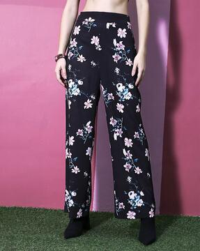 women floral print relaxed fit pants