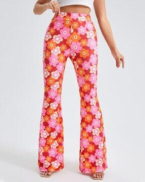 women floral print relaxed fit pants