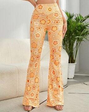 women floral print relaxed fit pants