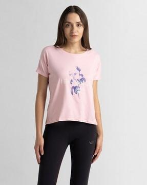 women floral print relaxed fit round-neck t-shirt