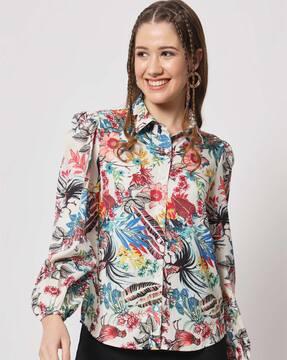 women floral print relaxed fit shirt