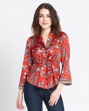 women floral print relaxed fit shirt