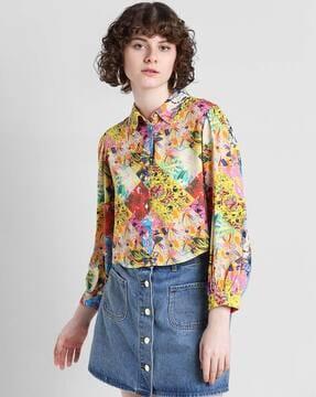 women floral print relaxed fit shirt