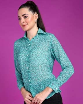 women floral print relaxed fit shirt