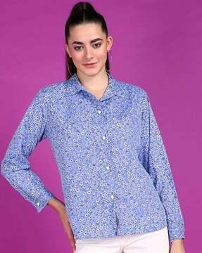 women floral print relaxed fit shirt