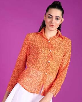 women floral print relaxed fit shirt