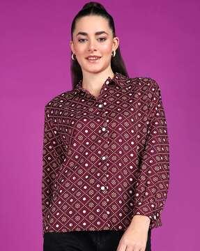 women floral print relaxed fit shirt