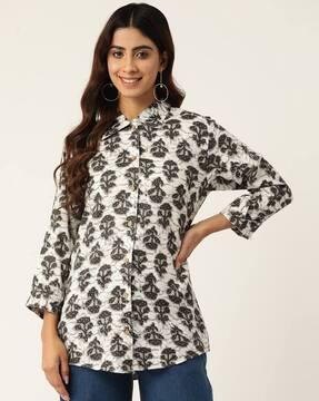 women floral print relaxed fit shirt