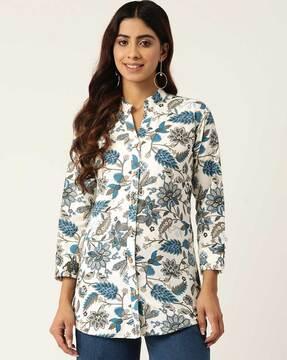 women floral print relaxed fit shirt