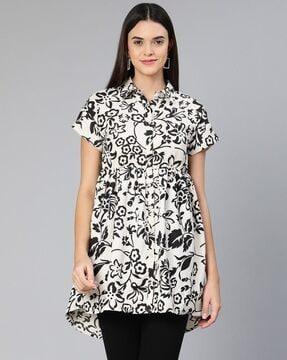 women floral print relaxed fit shirt